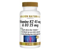 Golden Naturals Vitamine K2 45 mcg & D3 25 mcg Vegan