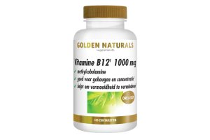 Golden Naturals Vitamine B12 1000mcg Vegan zuigtabletten