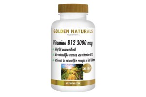 Golden Naturals Vitamine B12 3000mcg Vegan zuigtabletten