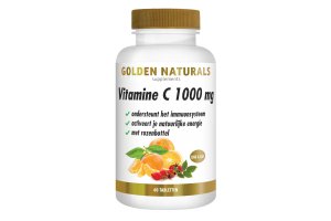 Golden Naturals Vitamine C 1000mg Rozenbottel Vegan
