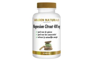 Golden Naturals Magnesium Citraat 400mg Vegan 60 tabletten