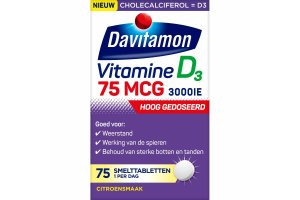 Davitamon Vitamine D3 75mcg smelttabletten voordeelverpakking