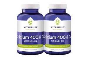 Vitakruid Calcium 400 & D3 uit Rode Alg kauwtabletten