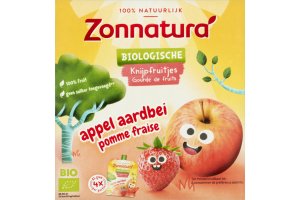 Zonnatura Knijpfruit Appel/Aardbei Biologisch