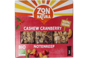 Zonnatura Notenreep Cashew Cranberry Bio